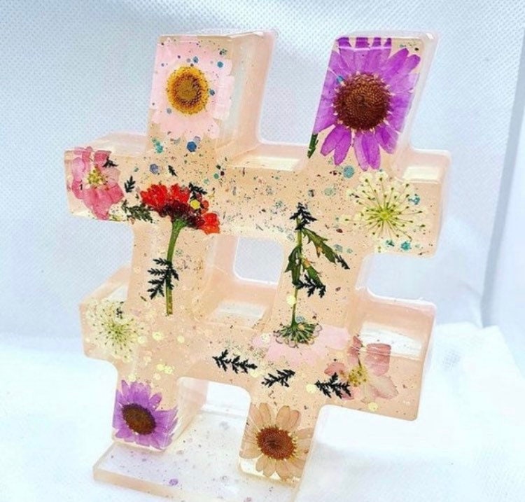 6 Inch Pink & Ampersand # HASH and Dollar symbols perfect for resin, candles, soaps