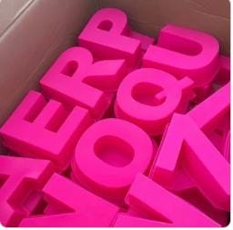 Giant 6 inch Pink Letters Silicone Molds A   Z - PLUS ampersand & Symbol perfect for resins
