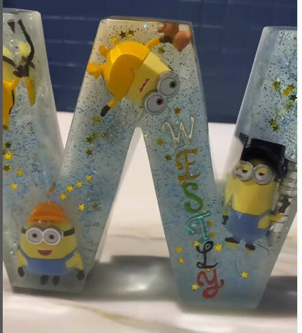 W letter minions theme with LED lights by @cannaleaf2