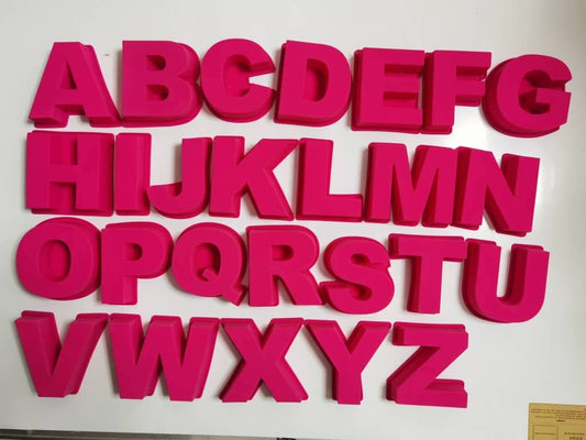 Giant 6 inch Pink Letters Silicone Molds A   Z - PLUS ampersand & Symbol perfect for resins